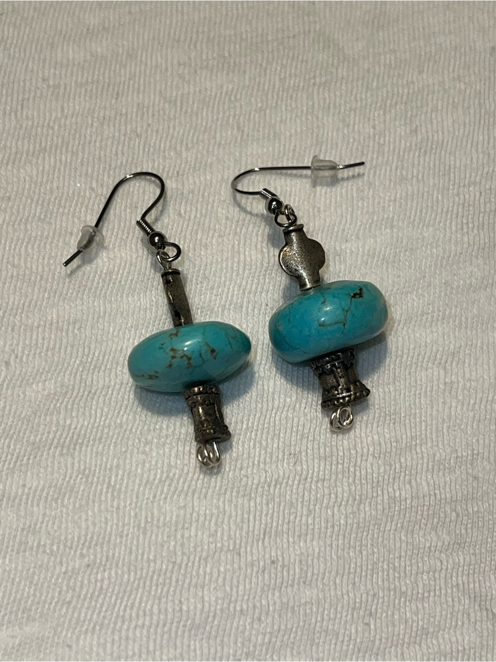Hand Crafted Turquoise Blue Bead Drop Earrings